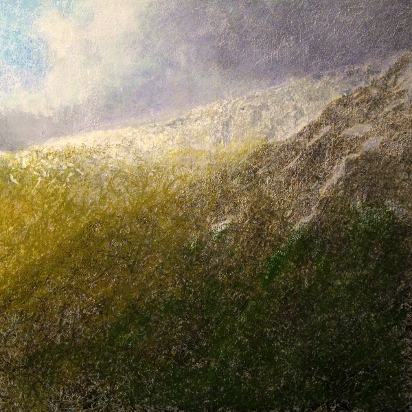 259 'Below the snow-line, Ben Lui, April', Acrylic & Pastel, 2012, 80 x 80 cm