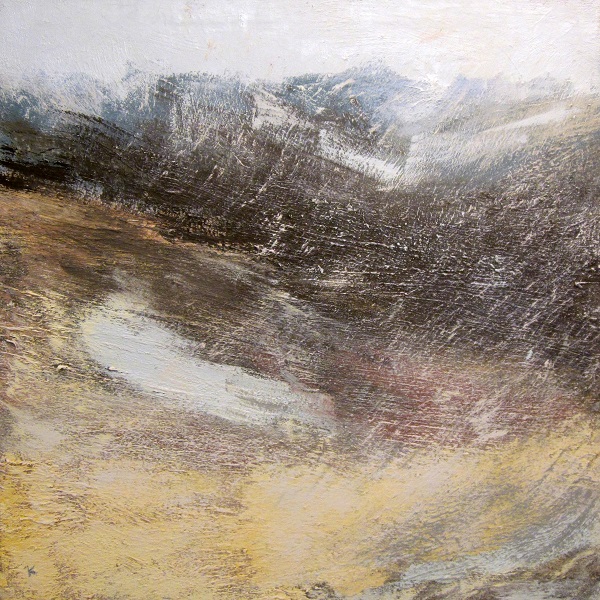 'Towards the Blackmount, snow, shower', Oil on canvas, 2015, 80 x 80 cm