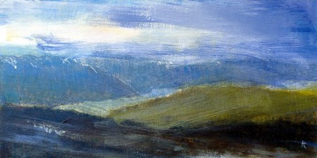 'Late March, above Loch Rannoch', Acrylic & Pastel, 2009, 60 x 30cm
