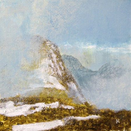 343 'Above Glen Coe, spring', Acrylic & Pastel, 2015 30 x 30 cm