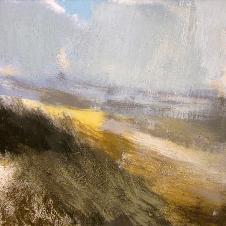 361 'Approaching snow shower, Rannoch Moor', Oil on canvas, 2015, 80 x 80 cm