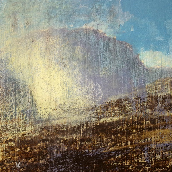 383 'Towards Ben Nevis', Acrylic & Pastel, 2017, 30 x 30cm