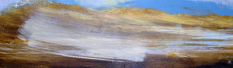 'From Ghlas Beinne, Rannoch Moor- frozen lochs' Acrylic-pastel-2010-76-x-23-cm