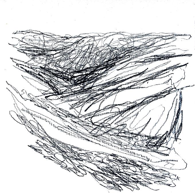 25 'Drumochter sketch', Pastel on gesso', 30 x 30 cm