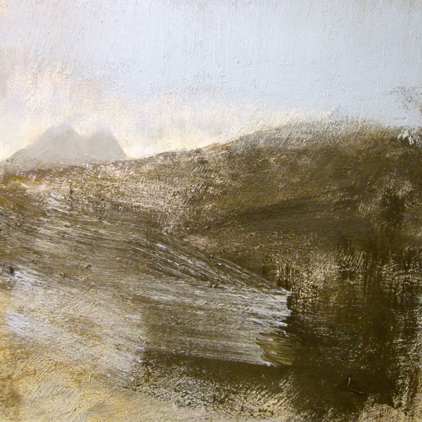 From the SE slopes of Canisp, a wet and misty day', Oil  on canvas, Work in progress