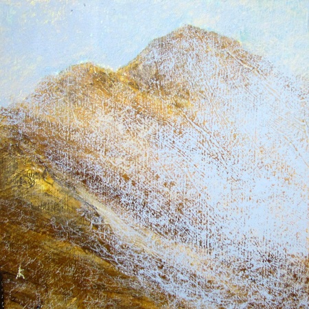 253 'Approaching Sgorr Dhearg, above Ballachulish', Acrylic & Pastel, 2012, 30 x 30 cm