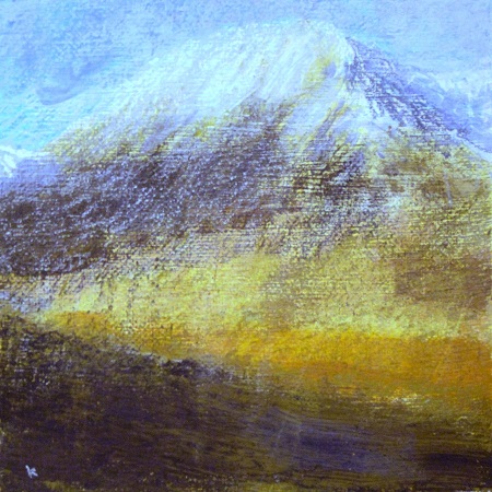 'Sun and snow, in the Blackmount', Acrylic & Pastel, 2013, 30 x 30 cm