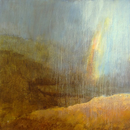 186 'Above Loch Tulla, passing shower', Acrylic & Pastel, 2011, 60 x 60 cm