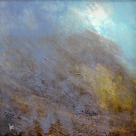 'Evening light. On Cul Mor, Assynt', Acrylic & Pastel, 2014, 30 x 30 cm