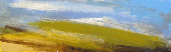 157 'On Ghlas Beinne, Rannoch Moor', Acrylic & Pastel, 2010, 76 x 23 cm