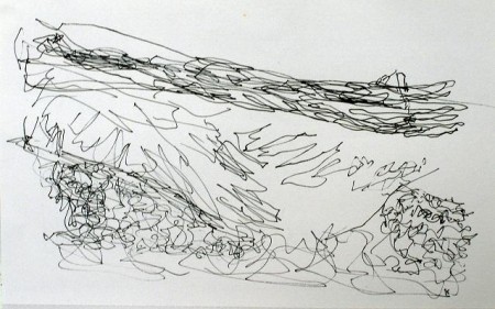 'Assynt coast line', Pen, 2009, 28 x 21 cm