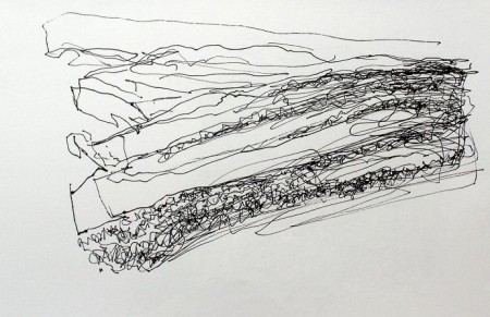 'On Rannoch Moor', Pen, 2009, 28 x 21 cm