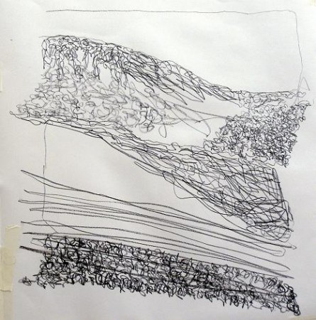 'Winter slopes, Glen Lyon', Oil pastel, 50 cm (w) x 54cm (h)