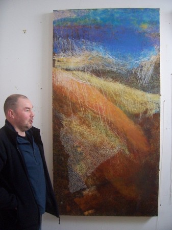 'The artist with 'Late December afternoon, above Wanlockhead'
