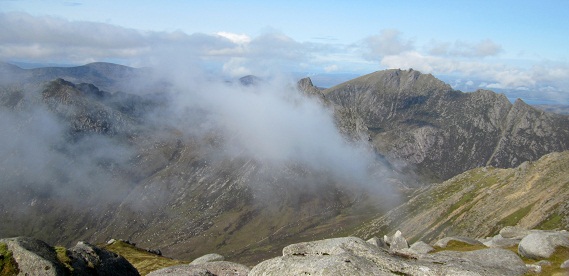 From Goat Fell ...the summit of Cir Mhor above the cloud