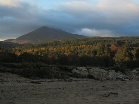 Goat Fell from the beach, late afternoon