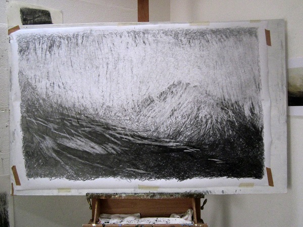 Latest Glen Rosa drawing, 'Towards Cir Mhor, a winter afternoon'
