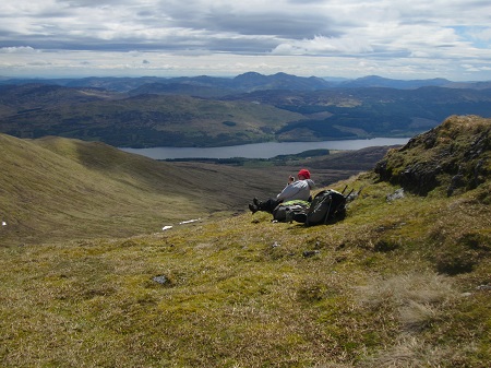 The perfect lunch spot near the summit of Meaall Corranaich