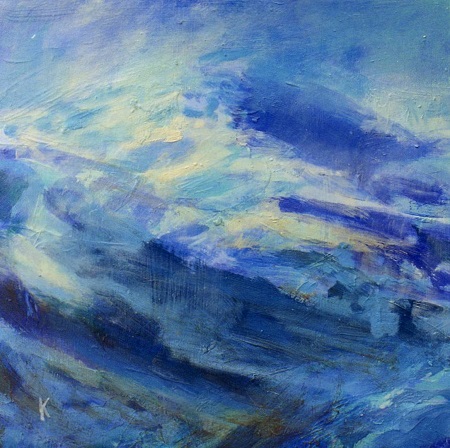 31 'Mists clearing  Beinn Dubhcharig,winterr', Acrylic, 2005, 30 x 30 cm, sold