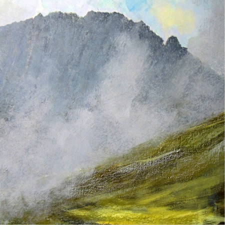 'Breaking mists, Isle of Arran', Acrylic & Pastel, 80 x 80 cm