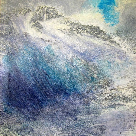 'Snow shower, below the east ridge of Ben Lui', Acrylic & Pastel, 2012, 80 x 80 cm,