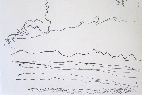 'Sutherland sketch, towards Ben Loyal', Pen, 2012, 210 x 148 mm